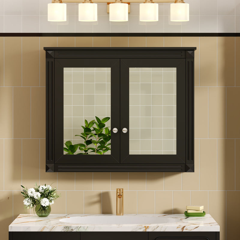 Wall-Mounted Medicine Cabinet With 2 Mirrors, Adjustable Shelves