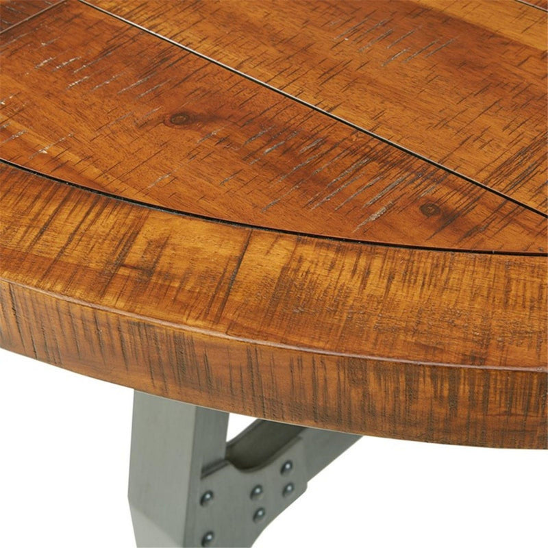 Lancaster - Round Dining / Gathering Table With Adjustable Height - Walnut