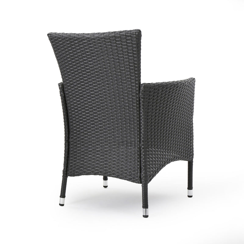 Dimensional Outdoor Dining Chair With Cushion Seat And Iron Frame (Set of 2)