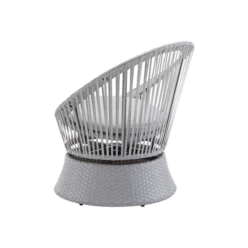 Modern Swivel Wicker Lounge Chair With Round Design