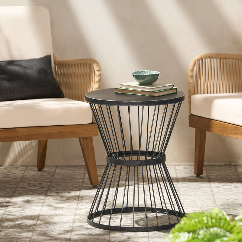 Lassen - Modern Outdoor Side Table With Hourglass Design