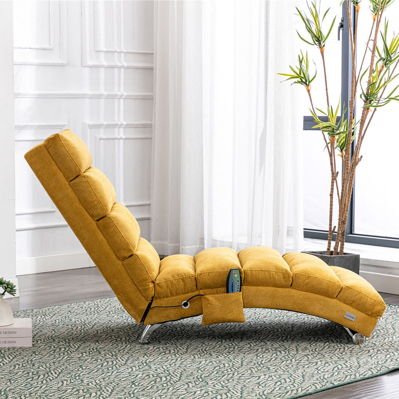 Massage Chaise Lounge Indoor With Remote Control, Ergonomic Electric Massage Lounger