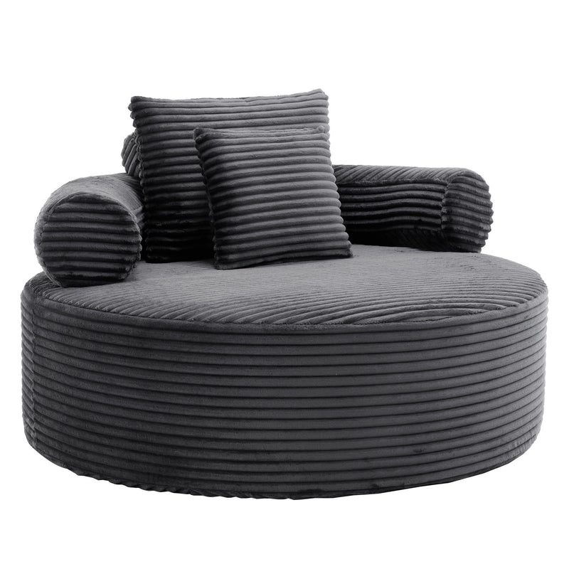Round Sofa Bed With 3 Pillows For Living Room