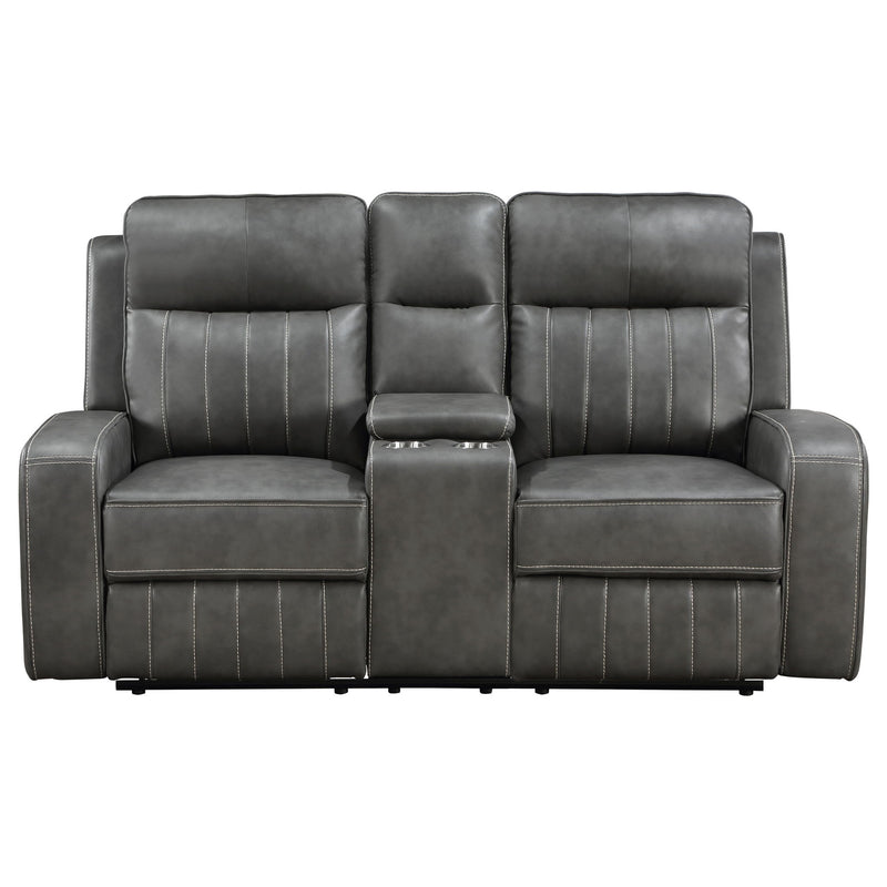Forrest - Motion Reclining Loveseat With Console - Gray