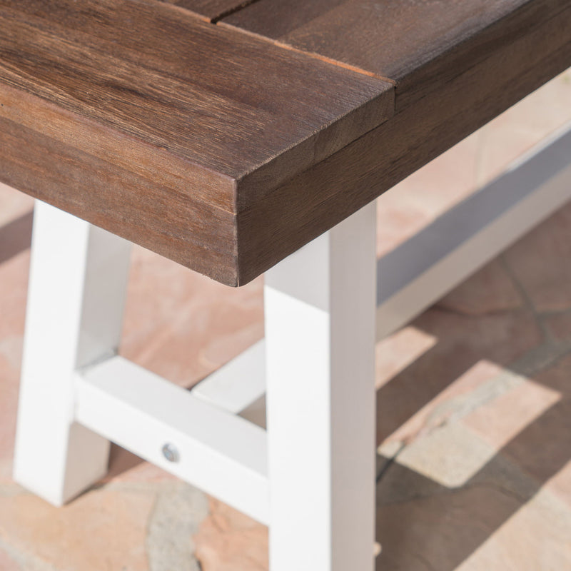 Tranquilizer - Outdoor Acacia Wood Bench With Slat Panel Design