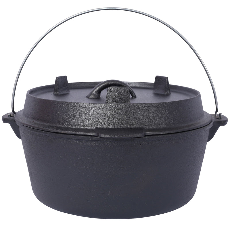 Pre-Seasoned Cast Dutch Oven With Skillet Lid And Pot Rack
