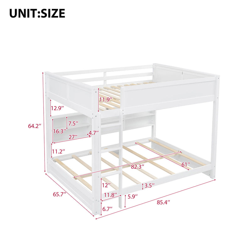 Bunk Bed With Storage Cabinets And USB Ports
