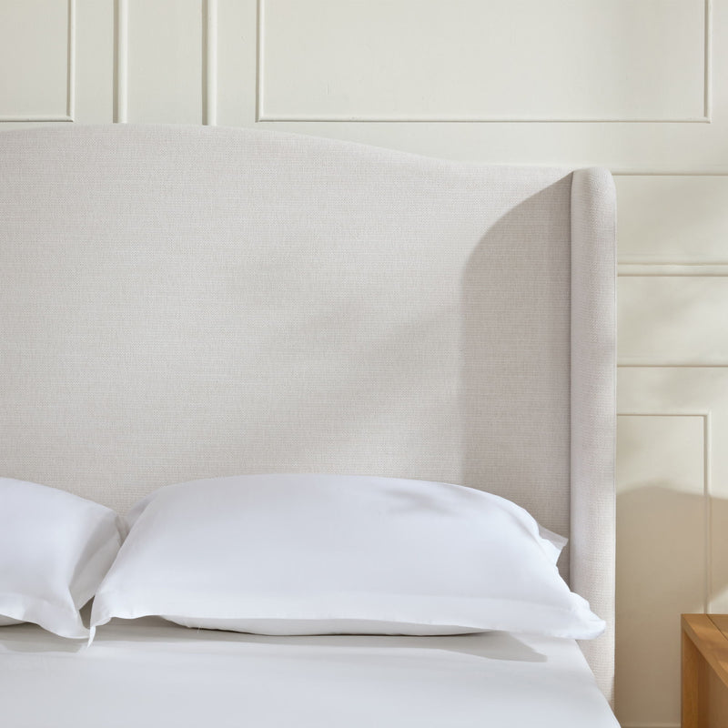 Minimalist Designs Upholstered Wingback Bed With Tall Headboard