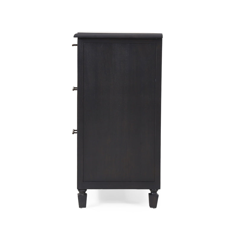 Newell - Cane 3 Drawer Dresser - Dark Gray