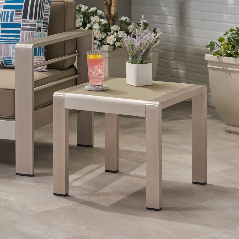 Cape Coral - Contemporary Side Table With Frosted Glass Top