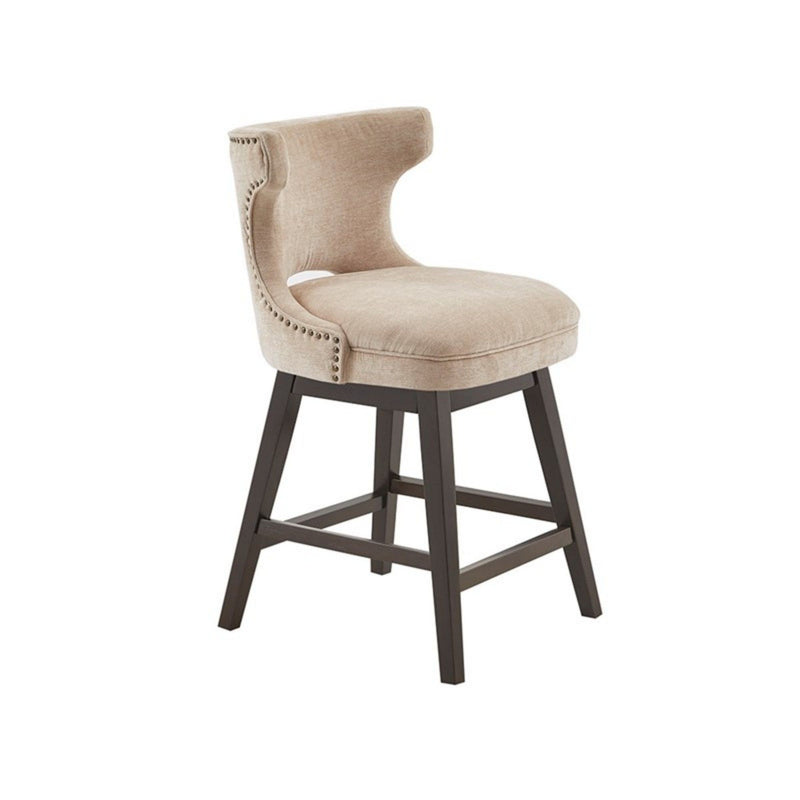 360 Degree Swivel Counter Stool With Silver Detailing