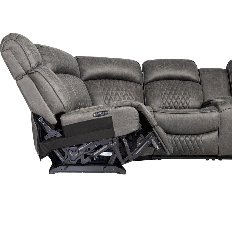 Power Motion Reclining Sectional Set With Console