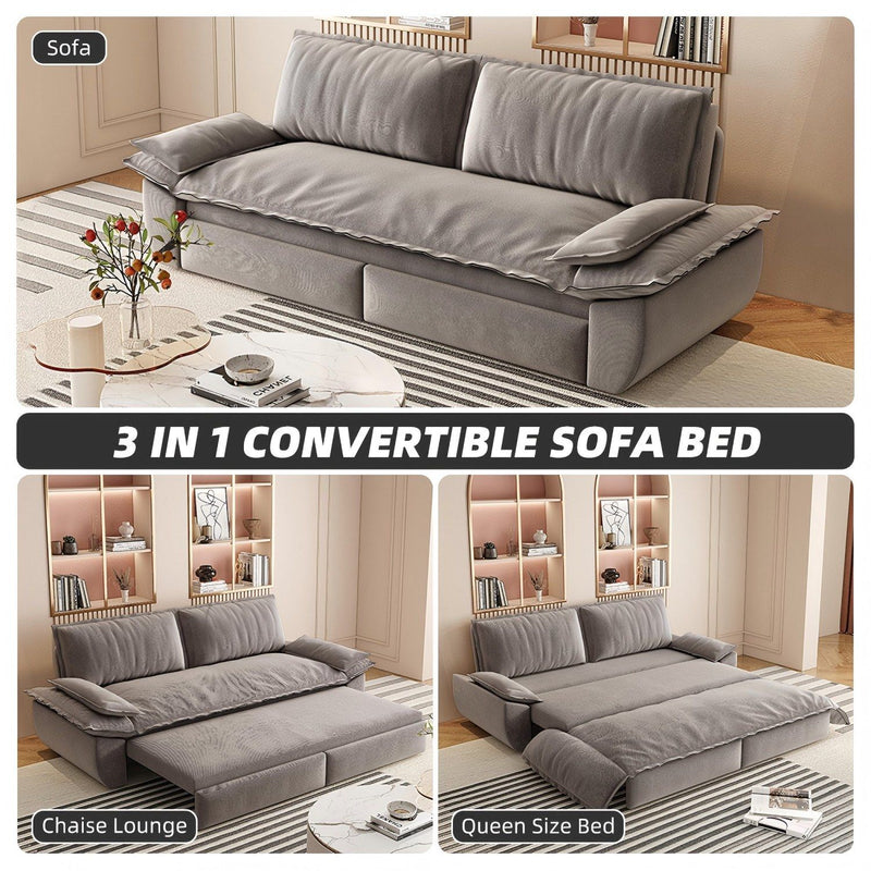 Queen Pull Out Bed, 3 In 1 Convertible Sleeper Sofa