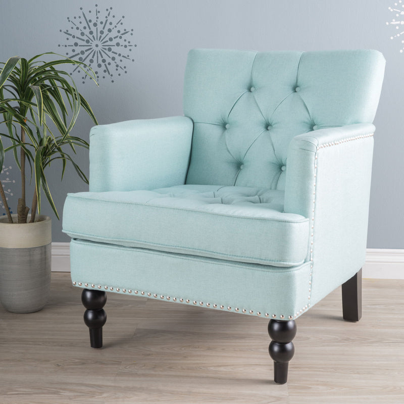 Harrison - Tufted Club Chair With Button Tufted Back And Birch Wood Legs