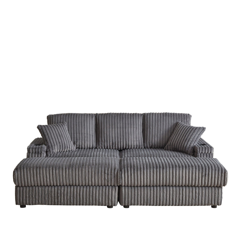 3 Seater Sofa With 2 Ottomans For Living Room