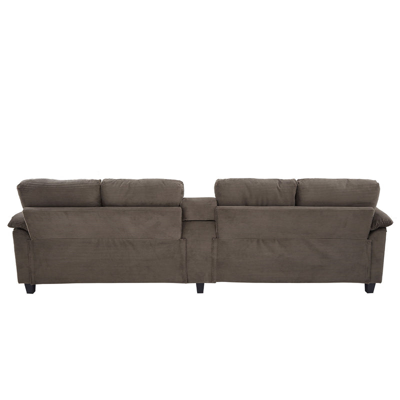 Modern U - Shaped Sectional Sofa With Storage Ottomans, USB Ports, And Cup Holders