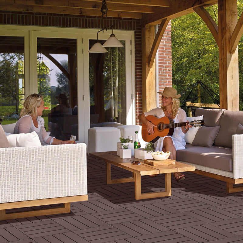 Plastic Interlocking Deck Tiles, Waterproof All Weather Use