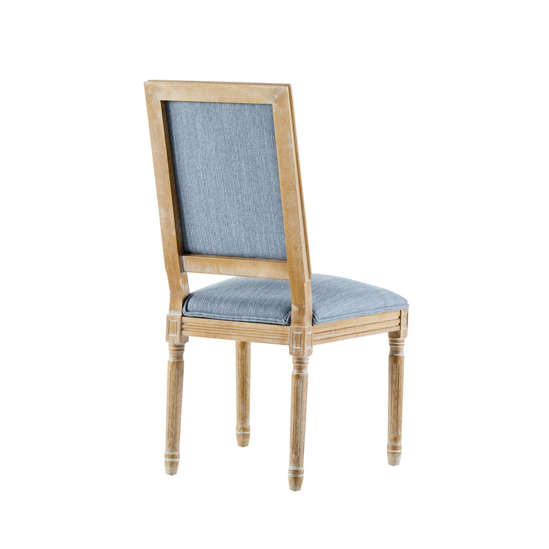 French Country Style Dining Chair With Upholstered Seating And Fluted Legs