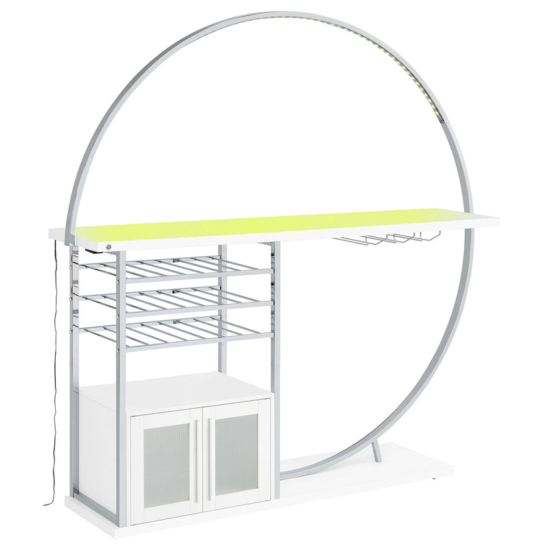 Casey - 2 Door Home Bar Storage Bar With Customizable Lighting - White