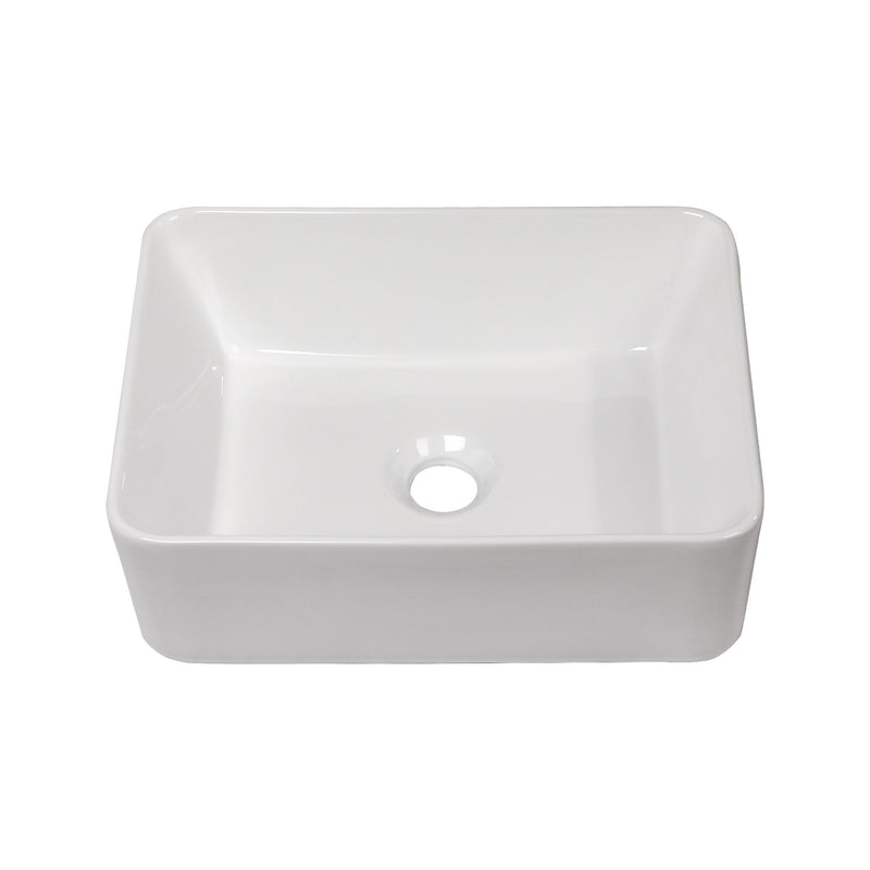 Sleek Ceramic Rectangular Vessel Bathroom Sink