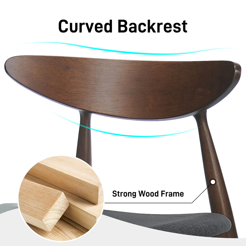 Retro Dining Chairs With Ergonomic Back (Set of 2)