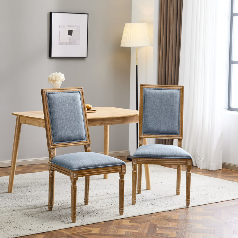French Country Style Dining Chair With Upholstered Seating And Fluted Legs