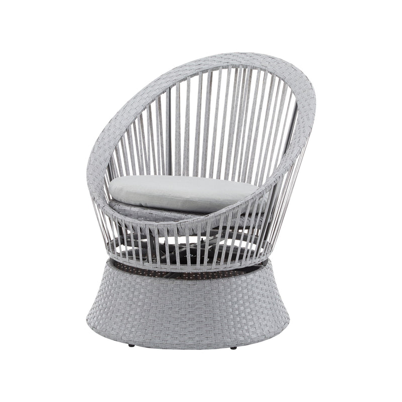 Modern Swivel Wicker Lounge Chair With Round Design