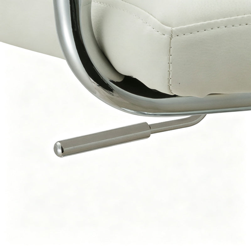 Adjustable Swivel Arm Bar Stool With Cushion - White