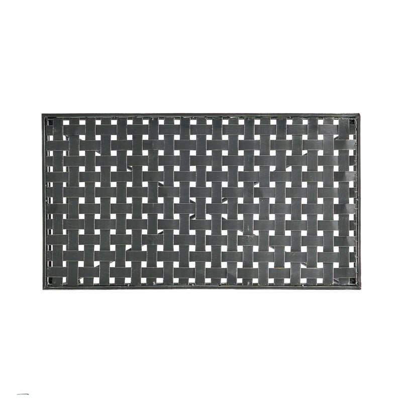 Luna - Outdoor Iron Coffee Table - Black Brush Silver