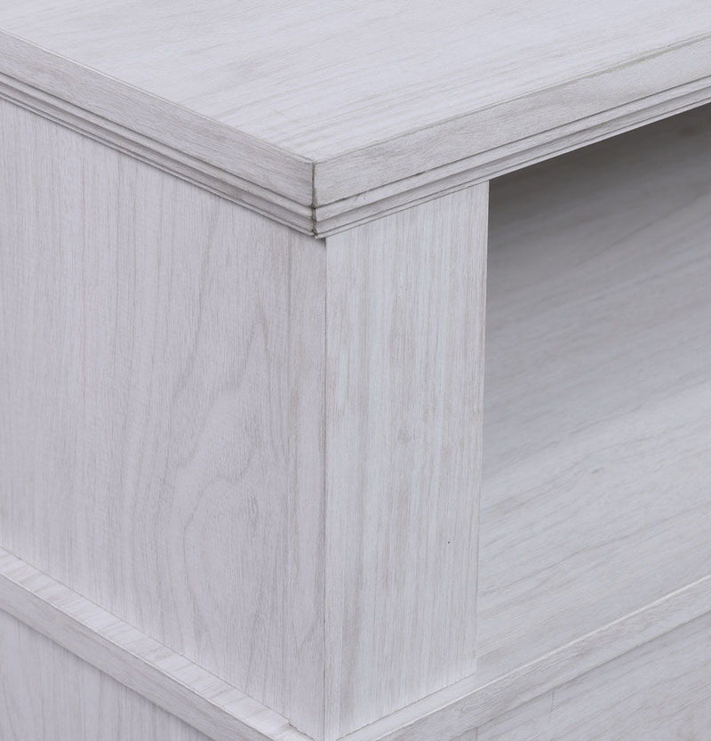Terra - TV Stand Console With Fireplace - White Walnut