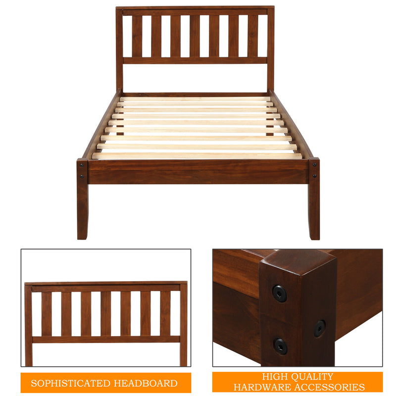 Platform Bed With Headboard, Footboard, Slat Support