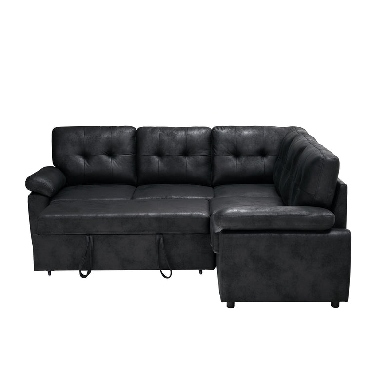 Convertible Sectional Sofa Bed With Pull Out Sleeper And Storage
