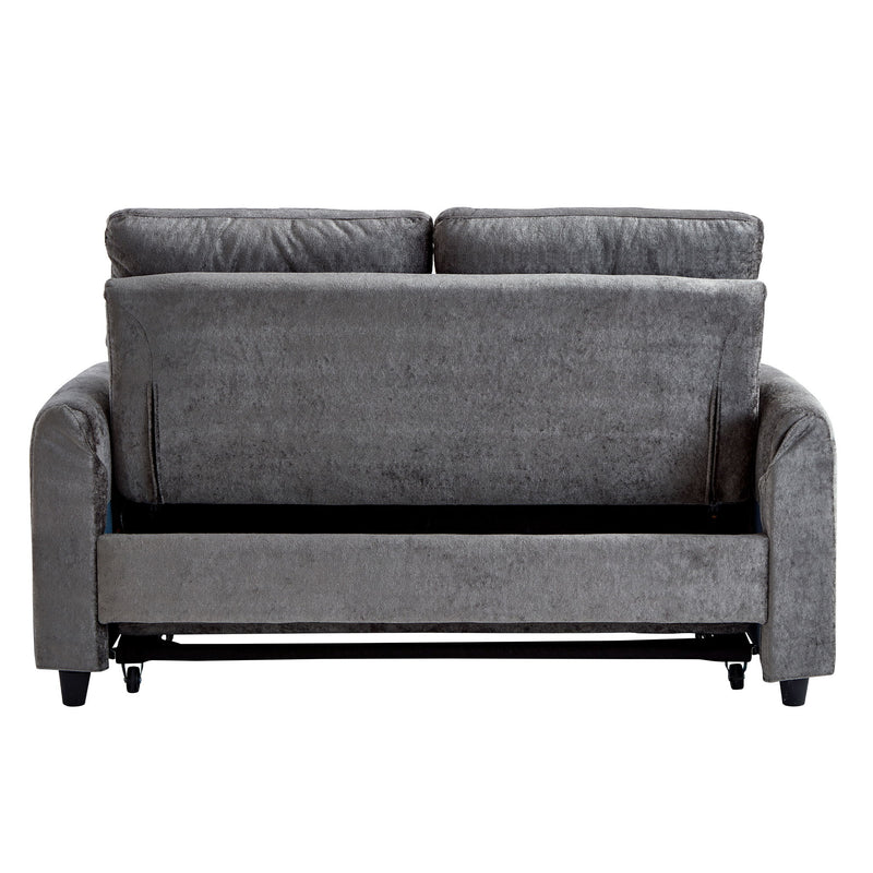 Pull Out Sofa Bed With Adjustable 3 Position Backrest, USB Charging Ports, Side Pockets