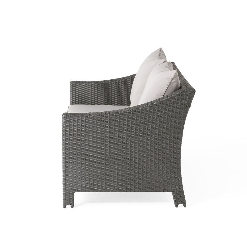 Contemporary Antibes Loveseat & Table Set Outdoor - Gray