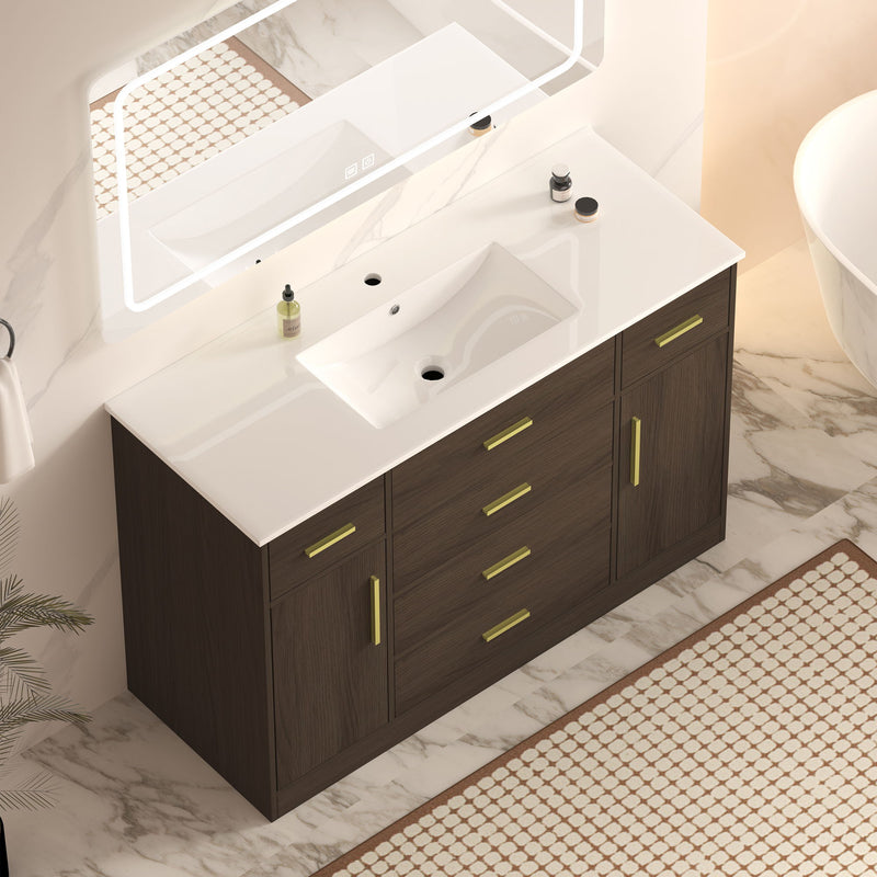 Bathroom Vanity With Abundant Storage 2 Soft Close Doors And 6 Drawers