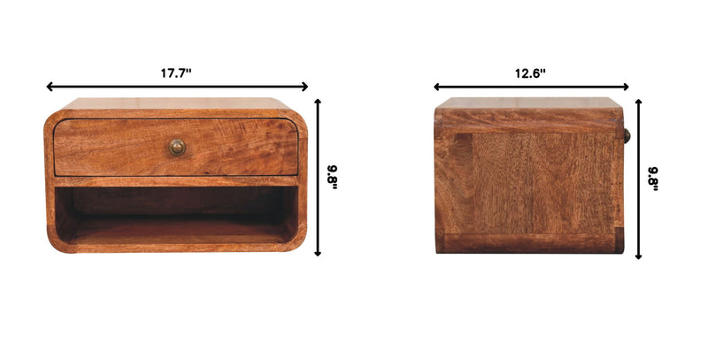 Curve Upper Slot Floating Nightstand