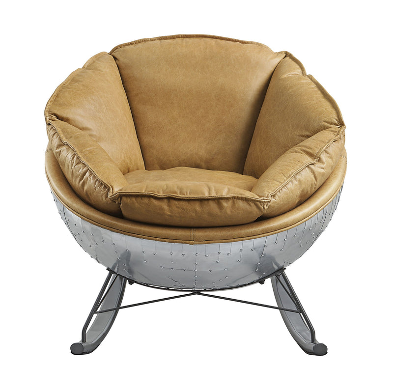 Pippin - Top Grain Leather Rocking Chair - Morocco Brown