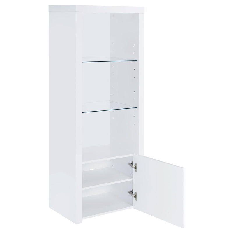 Lance - 3 Piece TV Entertainment Center With Shelves - Gloss White