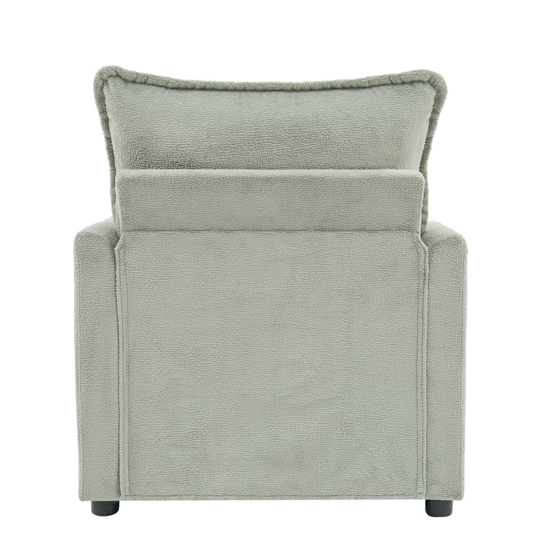 Modern Single Seat Accent Chair With Side Storage Pockets