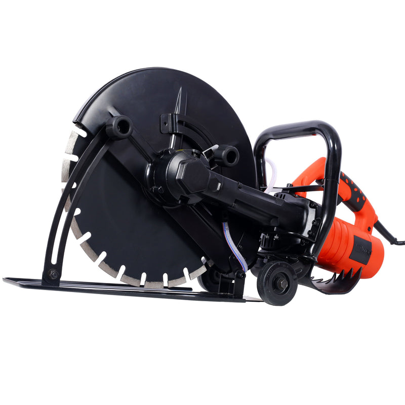 Electric 14" Cut Off Saw With Wet / Dry Functionality And Water Line Attachment Metal, 30" Length - Black