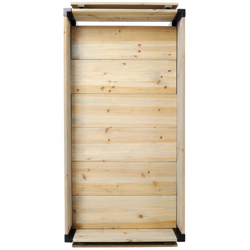 Raised Garden Bed With Metal Legs And Folding Storage Shelf