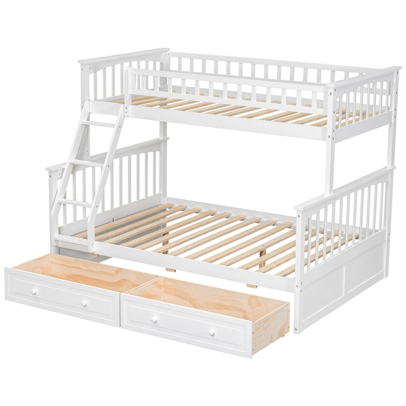 Bunk Bed With Drawers, Convertible Storage Bed