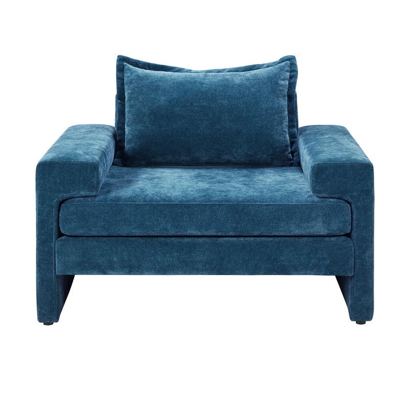 Upholstered Accent Chair With Wide Armrests And Ergonomic Back Support