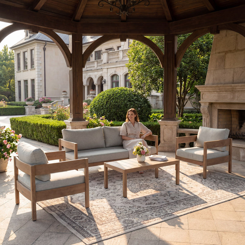Outdoor Coffee Table - Beige Brown