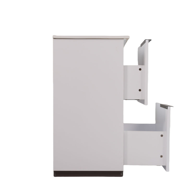 Fluted Bathroom Vanity With Ceramic Sink, Soft Close Slides