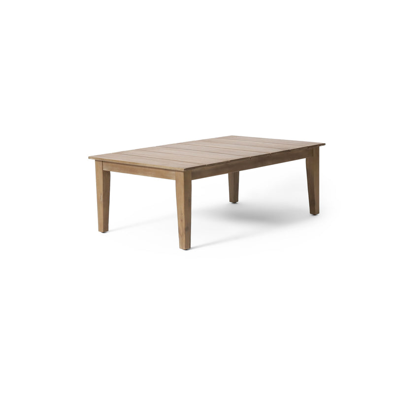 Outdoor Coffee Table With Slat Panel Top - Light Brown