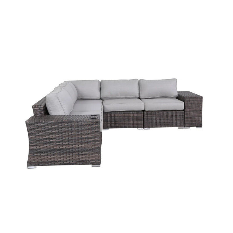 Rattan Sectional Sofa Set With Cushions