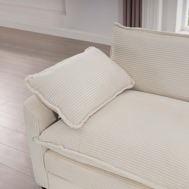 Modern Oversized Modular Cushion Sofa With Ottoman, Low Back, Deep Seating Sofa Set