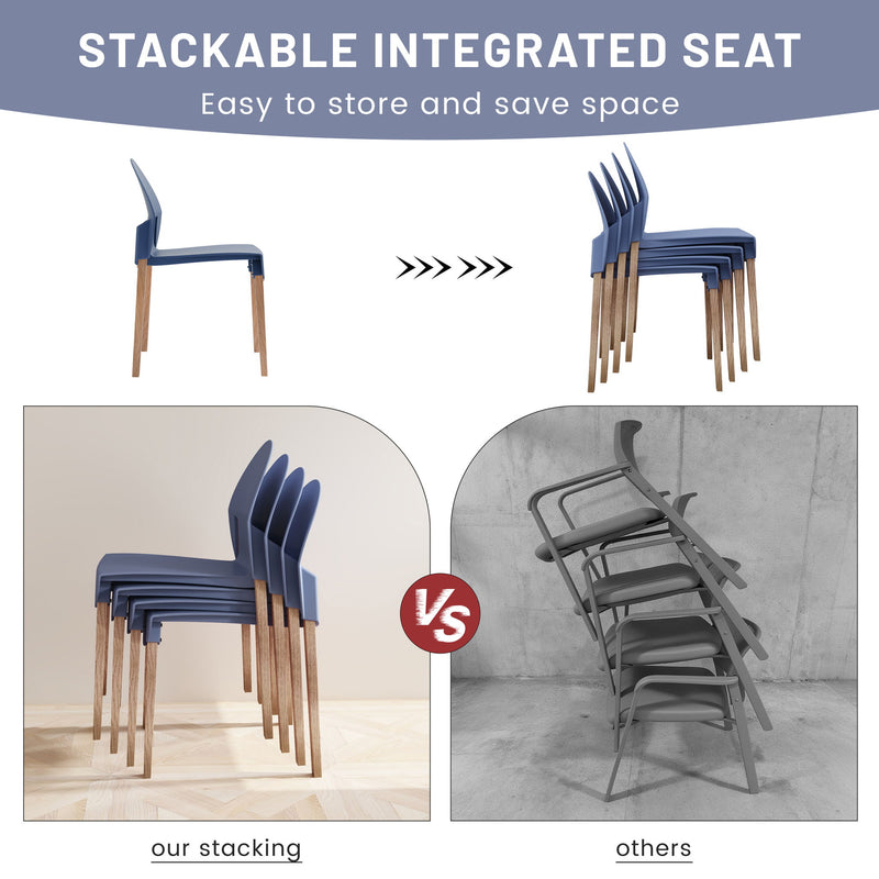 4 Piece Set Of Single Chairs With Long Table