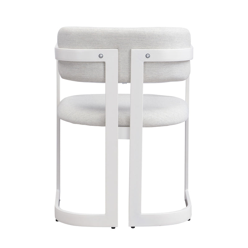 Upholstered Dining Armchairs (Set of 2) - Beige / White